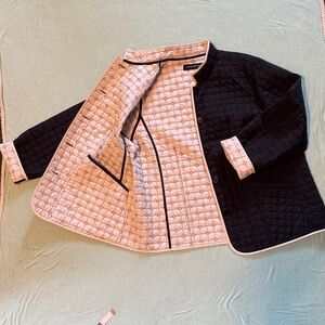 Lane Bryant  black & cream diamond stitched quilted reversible Jacket 18/20W EUC